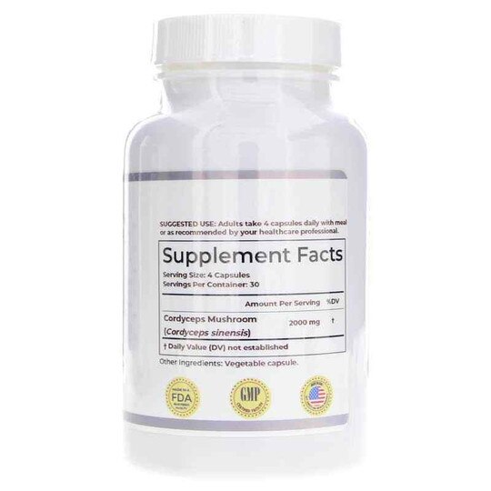 Cordyceps Mushroom, 120 Veg Capsules, BEHS