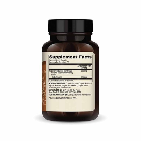 Cordyceps Mushroom Extract Organic, 30 Capsules, DRM