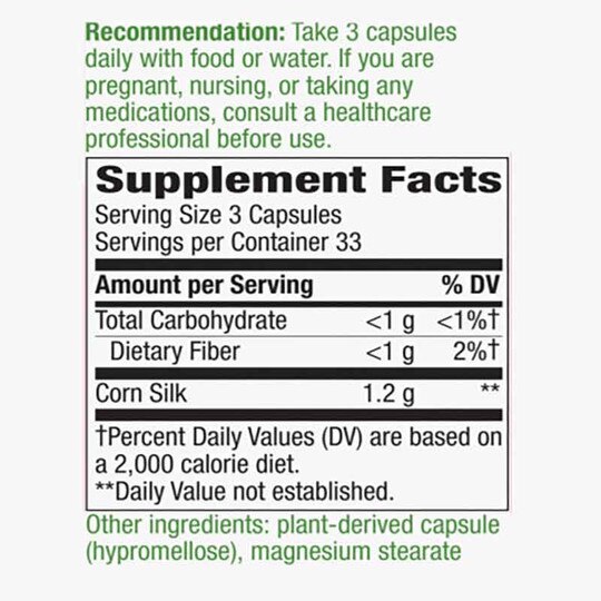 Corn Silk, 100 Veg Capsules, NWA