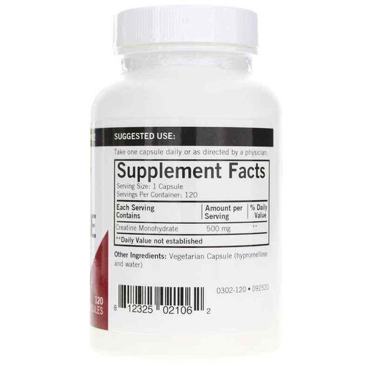 Creatine 500 Mg, 120 Capsules, KRK