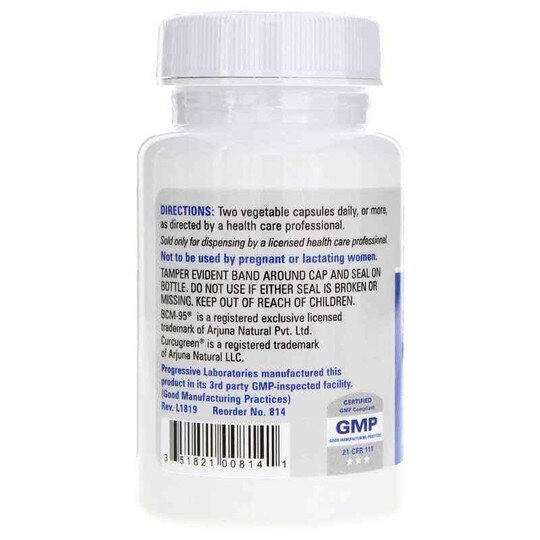 Curcumin BCM-95, 60 Veg Capsules, PGL