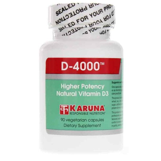 D-4000, Natural Vitamin D3, 90 Veg Capsules, KRU