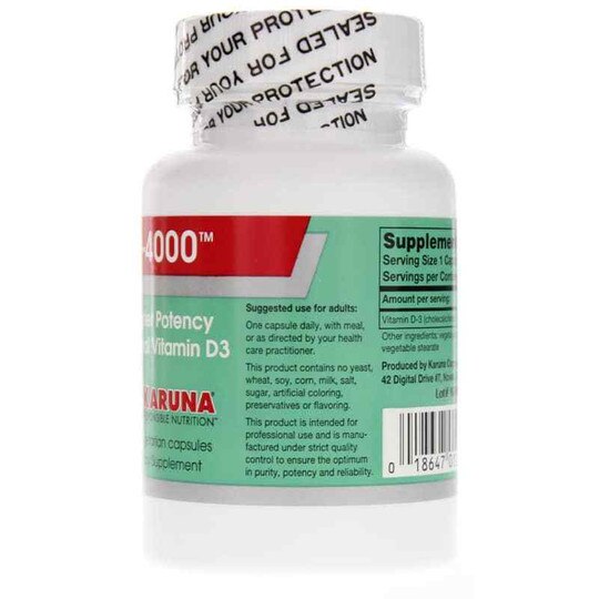 D-4000, Natural Vitamin D3, 90 Veg Capsules, KRU