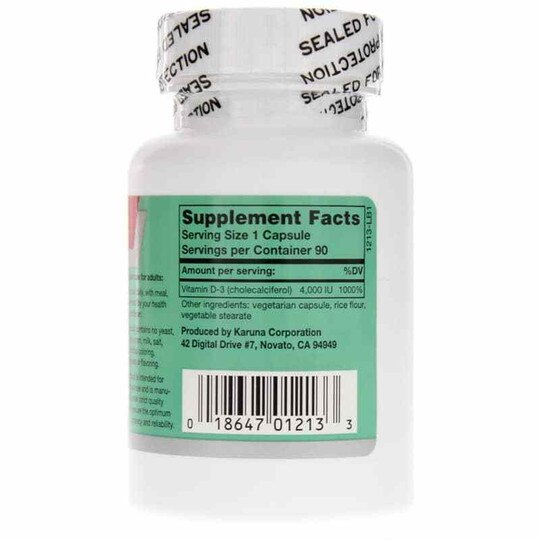 D-4000, Natural Vitamin D3, 90 Veg Capsules, KRU