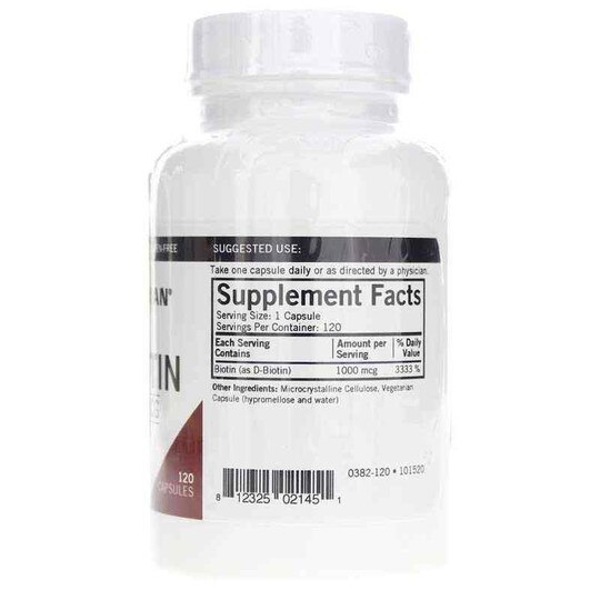 d-Biotin 1,000 Mcg, 120 Capsules, KRK