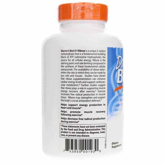 D-Ribose 850 Mg, 120 Veg Capsules, DRB