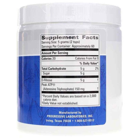 D-Ribose Powder with Peak ATP, 10.9 Oz, PGL