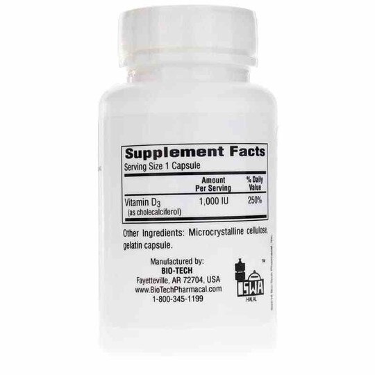 D3 1000 IU, 250 Capsules, BTP