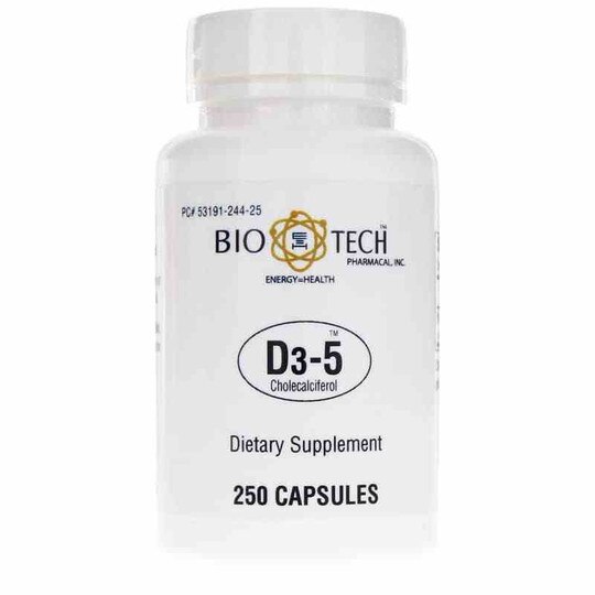 D3-5 5000 IU, 250 Capsules, BTP