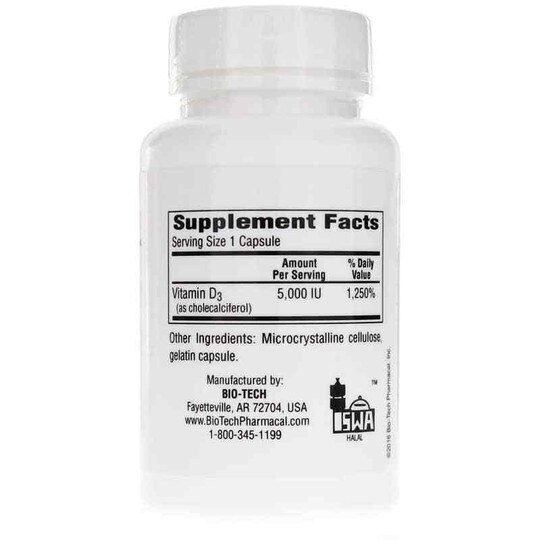D3-5 5000 IU, 250 Capsules, BTP