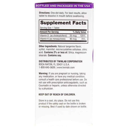 D3 + K2 Dots, 60 Tablets, TWL