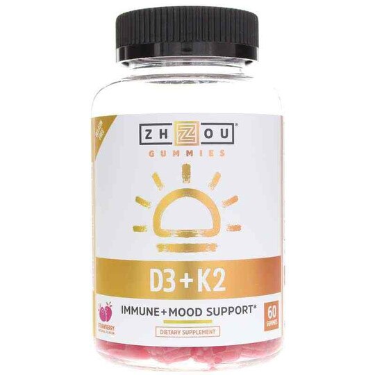 D3 + K2 Gummies, 60 Gummies, ZHO