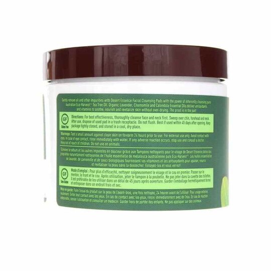 Daily Tea Tree Oil Facial Cleansing Pads, 50 Pads, DES