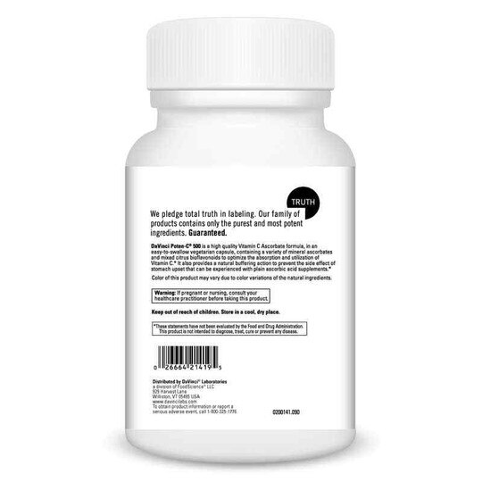 DaVinci Poten-C 500, 90 Veg Capsules, DL
