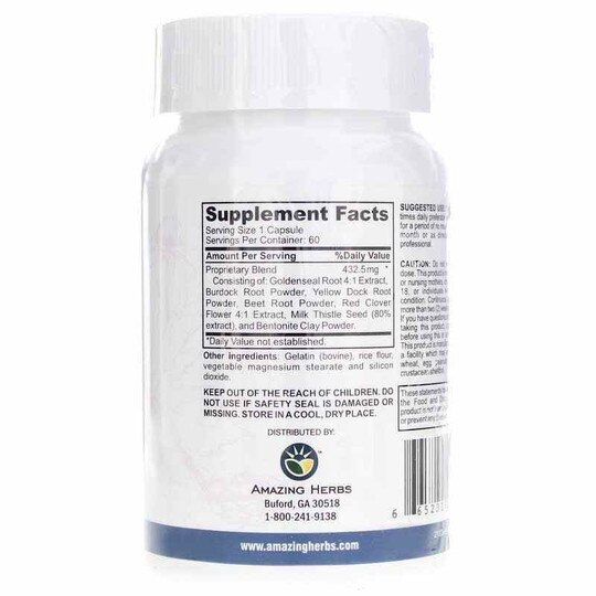 Detox Flush Herbal Cleansing Formula, 60 Capsules, AZH