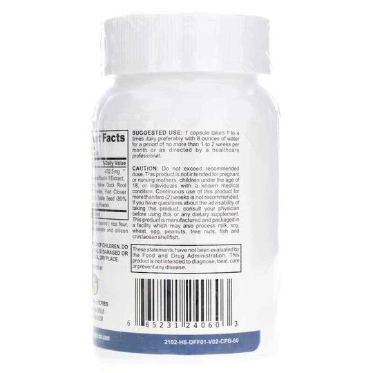 Detox Flush Herbal Cleansing Formula, 60 Capsules, AZH