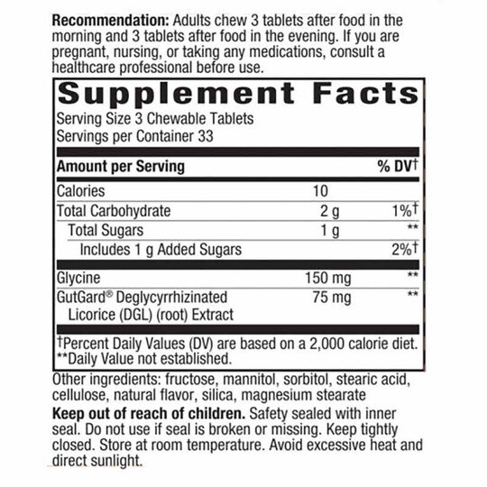 DGL Licorice Flavor, 100 Chewable Tablets, NWA