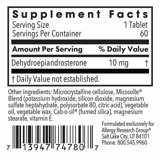 DHEA 10 Mg, 60 Tablets, ARG