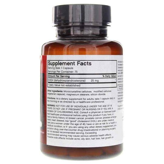 DHEA 25 Mg, 75 Veg Capsules, FB