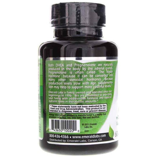 DHEA 50 Mg with Pregnenolone, 60 Veg Capsules, EMD