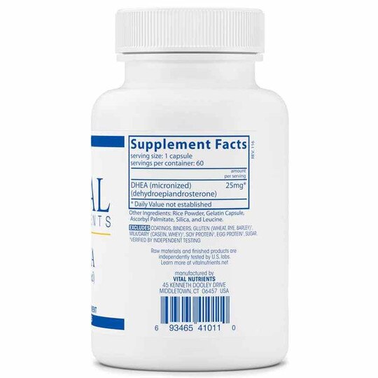 DHEA (micronized) 25 Mg, 60 Capsules, VTN
