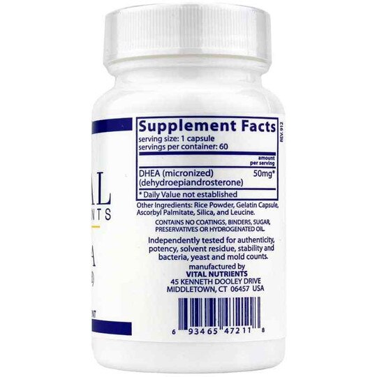 DHEA (micronized) 50 Mg, 60 Capsules, VTN