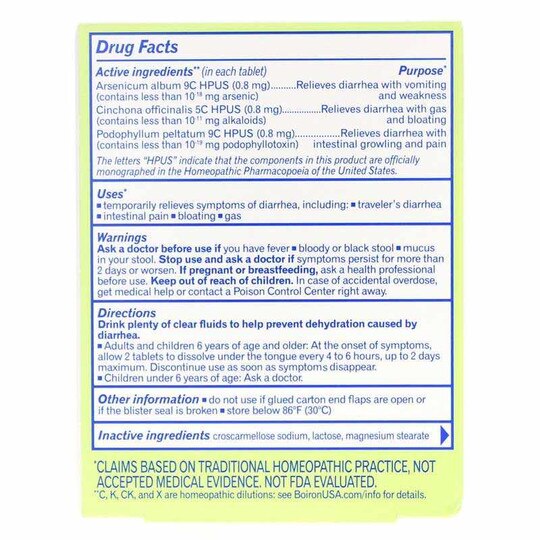 Diaralia Diarrhea Relief, 60 Tablets, BOR