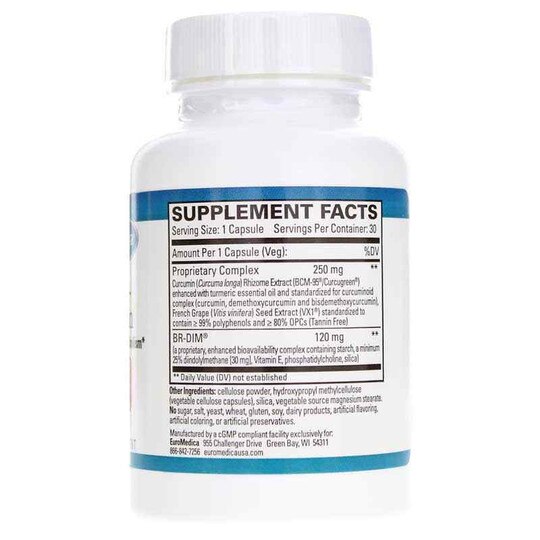 DIM + Curcumin, 30 Capsules, EUMD