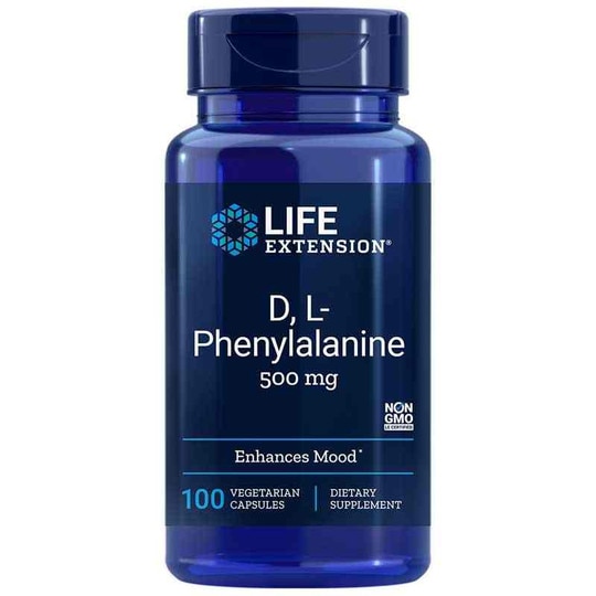DL-Phenylalanine 500 Mg, 100 Veg Capsules, LFE