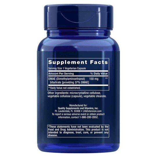 DMAE Bitartrate 150 Mg, 200 Veg Capsules, LFE