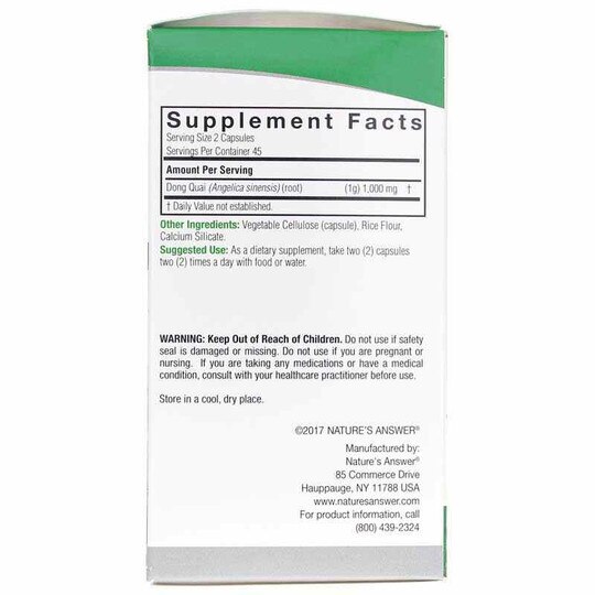 Dong Quai 1000 Mg, 90 Veg Capsules, NAN