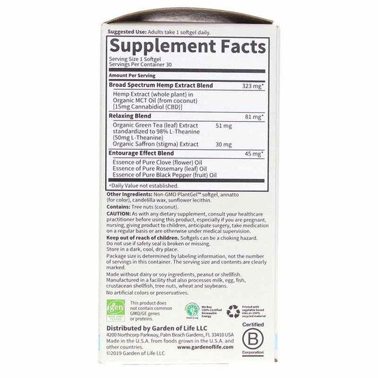 Dr. Formulated CBD 15 Mg Relax, 30 Softgels, GOL