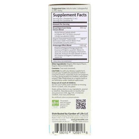 Dr. Formulated CBD 15 mg Stress Relief Drops, 1 Oz, GOL