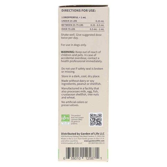 Dr. Formulated CBD 20 Mg Pet Drops, 1 Oz, GOL