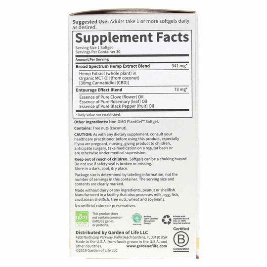 Dr. Formulated CBD 30 Mg, 30 Softgels, GOL