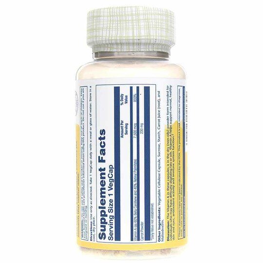 Dry Vitamin A 7500 Mcg, 60 Veg Capsules, SLR