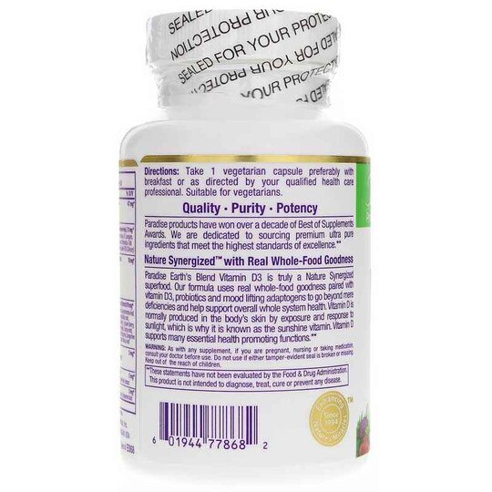 Earth's Blend Vitamin D3 5000 IU, 90 Veg Capsules, PHE