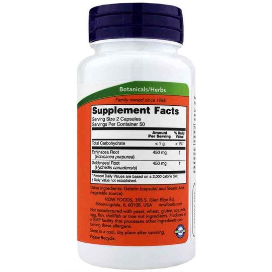Echinacea & Goldenseal Root, 100 Capsules, NOW