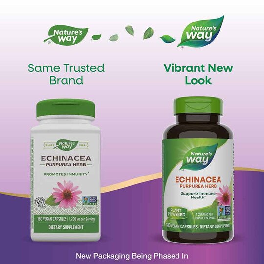 Echinacea Purpurea Herb, 180 Veg Capsules, NWA