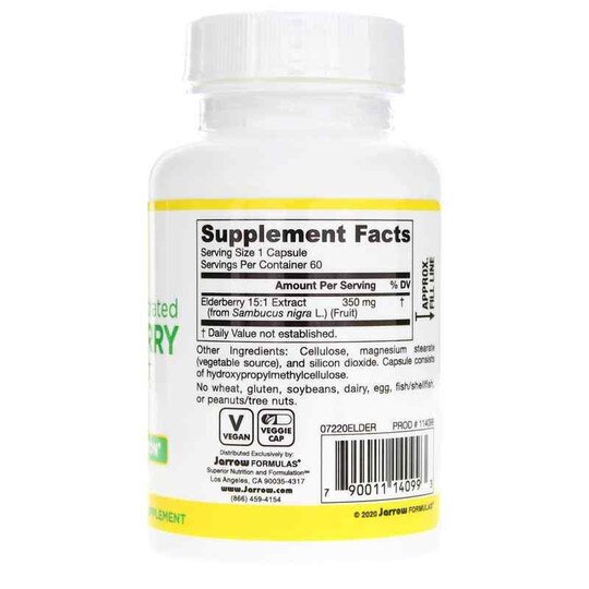 Elderberry Extract Highly Concentrated, 60 Veg Capsules, JRF