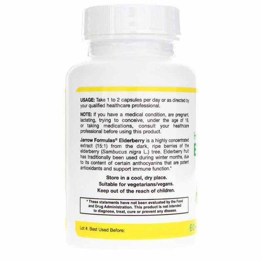Elderberry Extract Highly Concentrated, 60 Veg Capsules, JRF