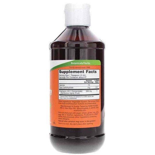 Elderberry Liquid, 8 Oz, NOW
