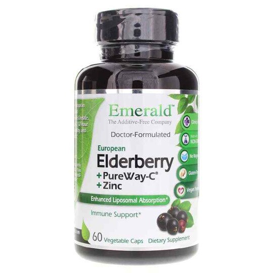 Elderberry + Zinc + Pureway-C, 60 Veg Capsules, EMD