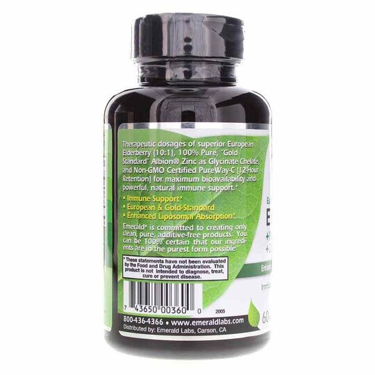Elderberry + Zinc + Pureway-C, 60 Veg Capsules, EMD