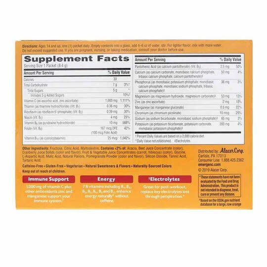 Emergen-C 1000 Mg Vitamin C Drink Mix, ALC