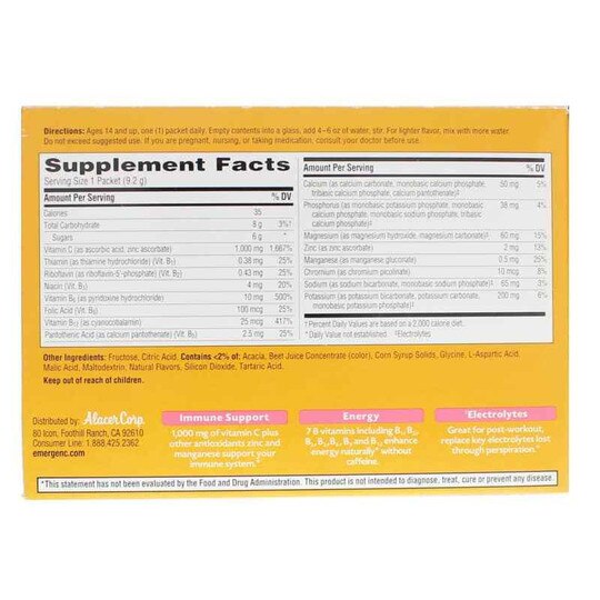 Emergen-C 1000 Mg Vitamin C Drink Mix, ALC
