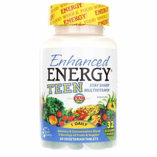 Enhanced Energy Teen Multivitamin, 60 Veg Tablets, KAL