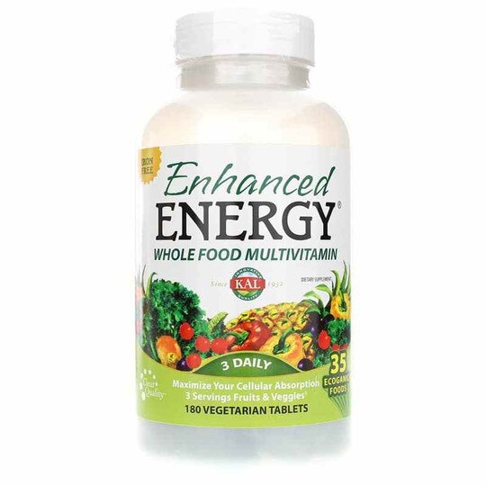 Enhanced Energy Whole Food Multivitamin Iron Free, 180, KAL