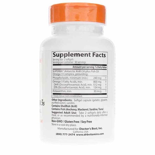 Enhanced Krill + Omega-3s, 60 Softgels, DRB