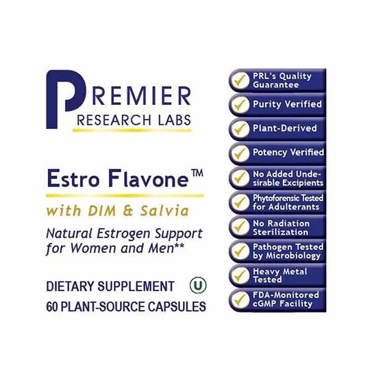 Estro Flavone Natural Estrogen Support, 60 Capsules, PRL